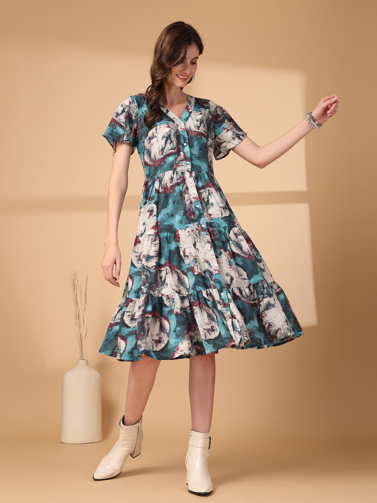 Floral Print Fit & Flare Dress