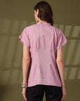 Mandarin Collar Cotton Top