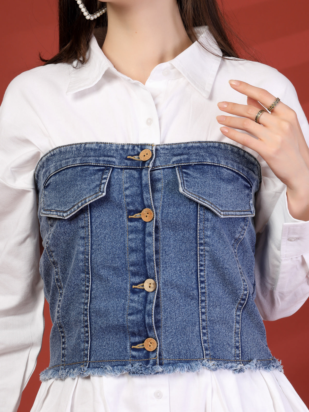 Women Layered Shirt Dress