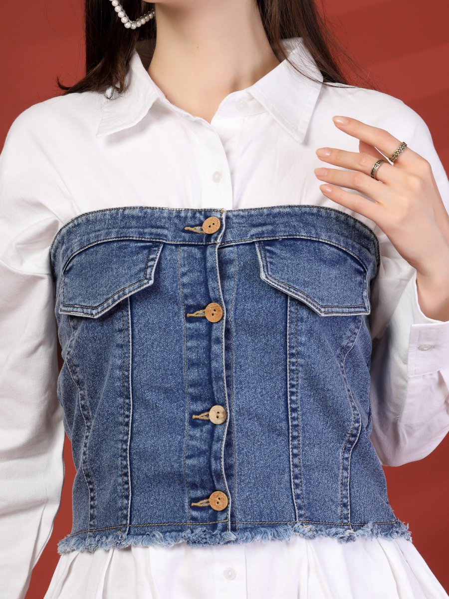 Women Layered Shirt Dress