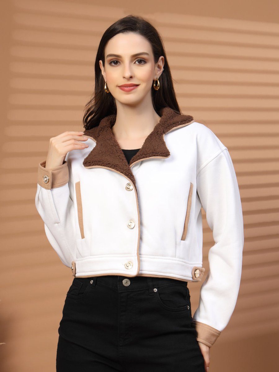 Women Fleece Open Front Jacket