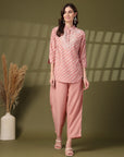 Embrodered Cotton Top With Trousers Co-Ords