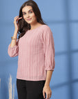 Pink Puff Sleeve Top