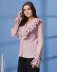 Pink Women Opaque Casual Shirt