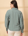 Sea Green Women Opaque Casual Shirt