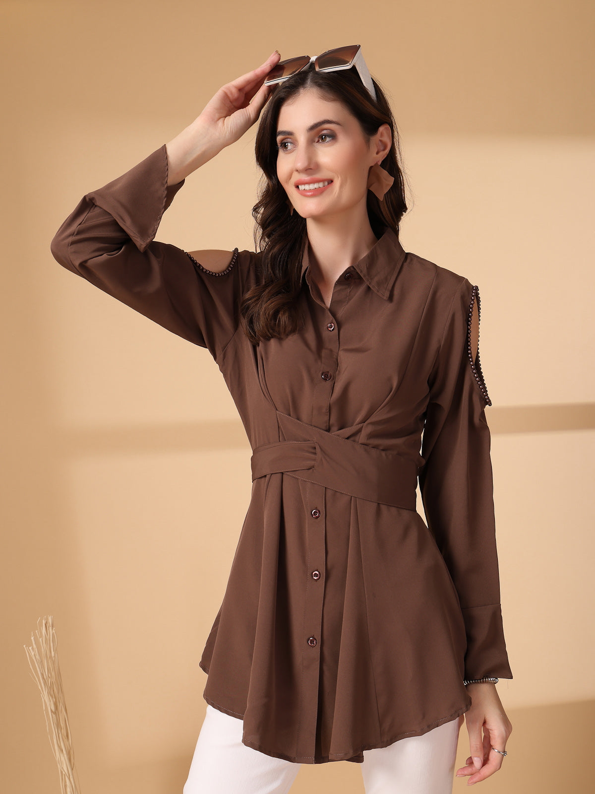 Women Opaque Casual Buttoned Top