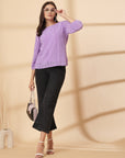 Purple Puff Sleeve Top