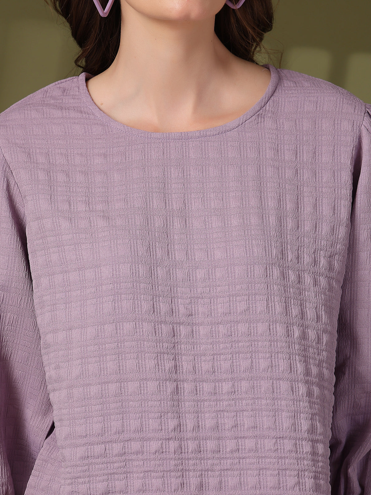Solid Purple Round Neck top