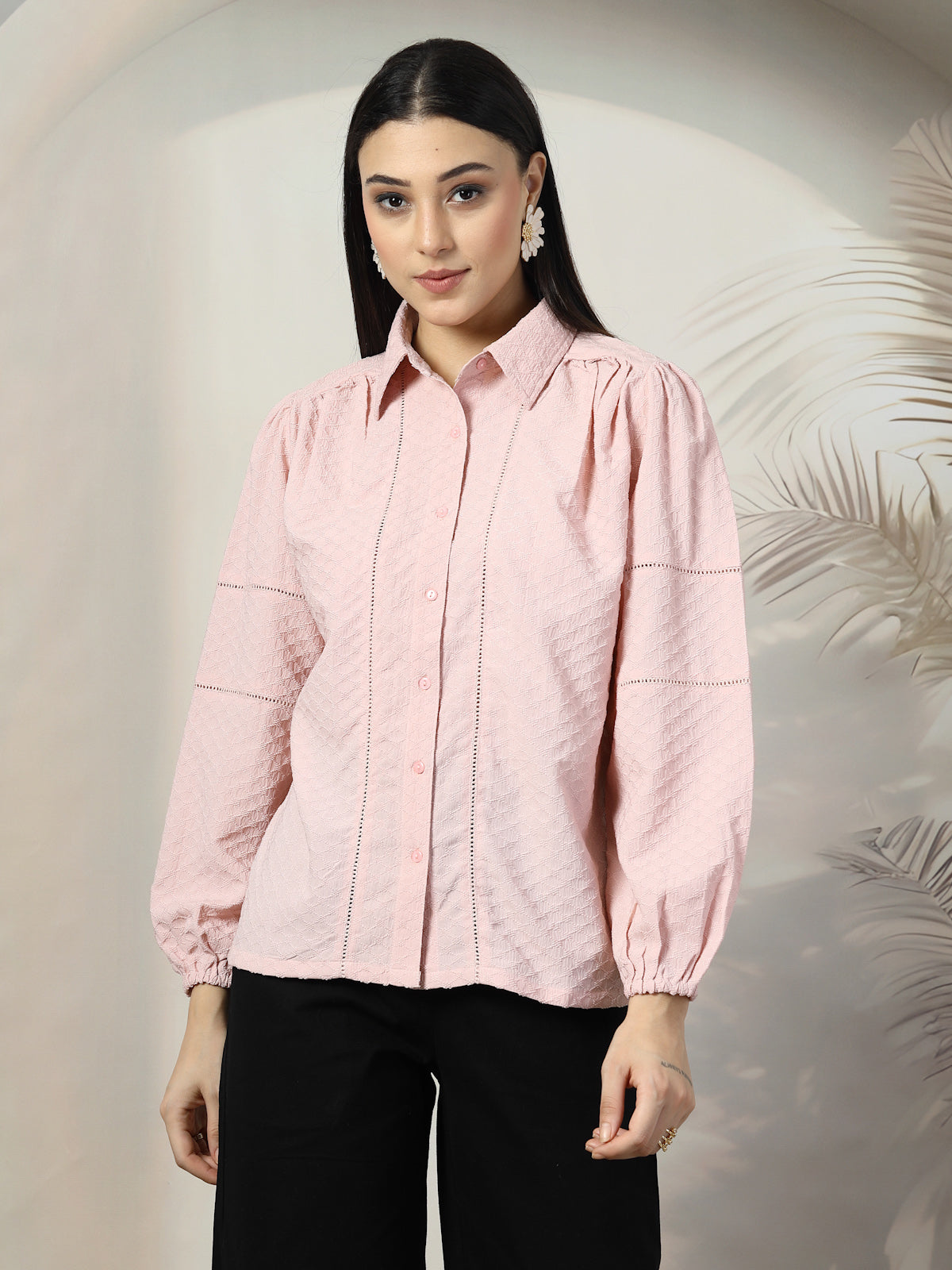 Women Standard Opaque Casual Buttoned Top