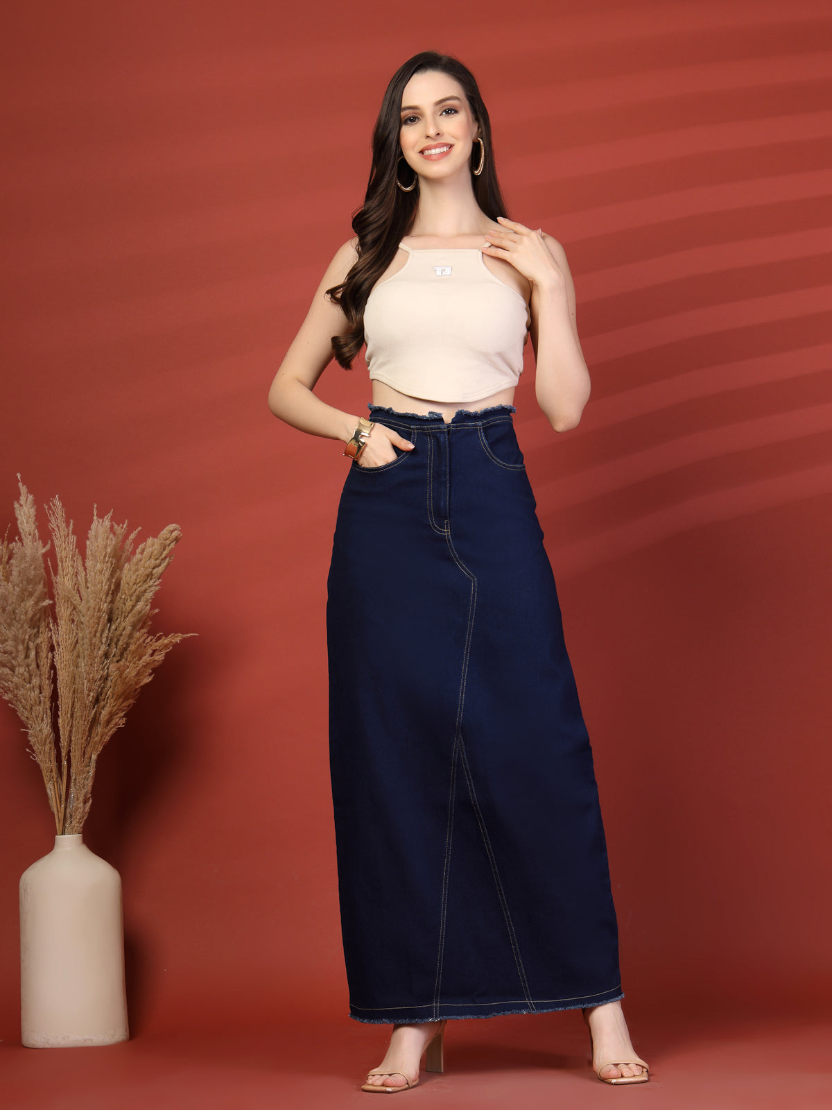 Women A-Line Maxi Skirt