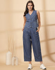 Blue Pure Cotton Top With Trouser Co-Ords