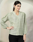 Green solid opaque Casual shirt