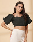 Black Cotton Crop Top