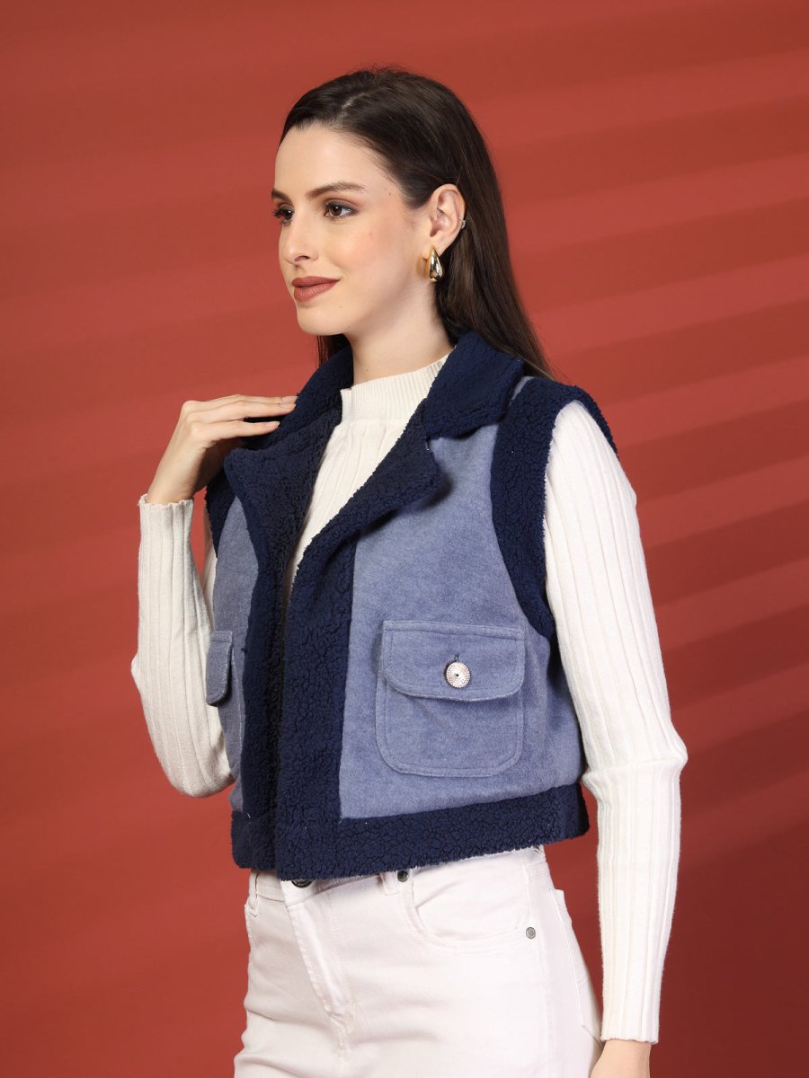 Women Fleece Open Front Jacket