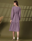 Fit & Flare Midi Purple Dress