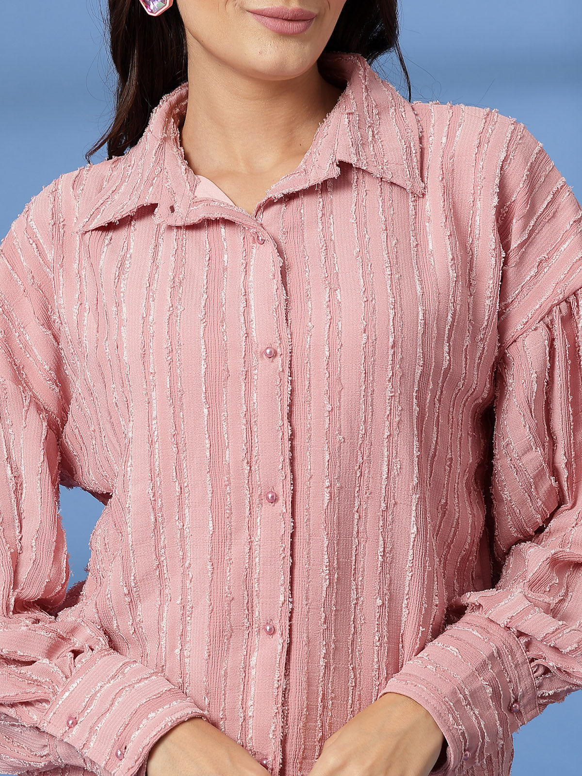 Pink Women Opaque Casual Shirt