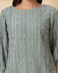 Sea Green Puff Sleeve Top