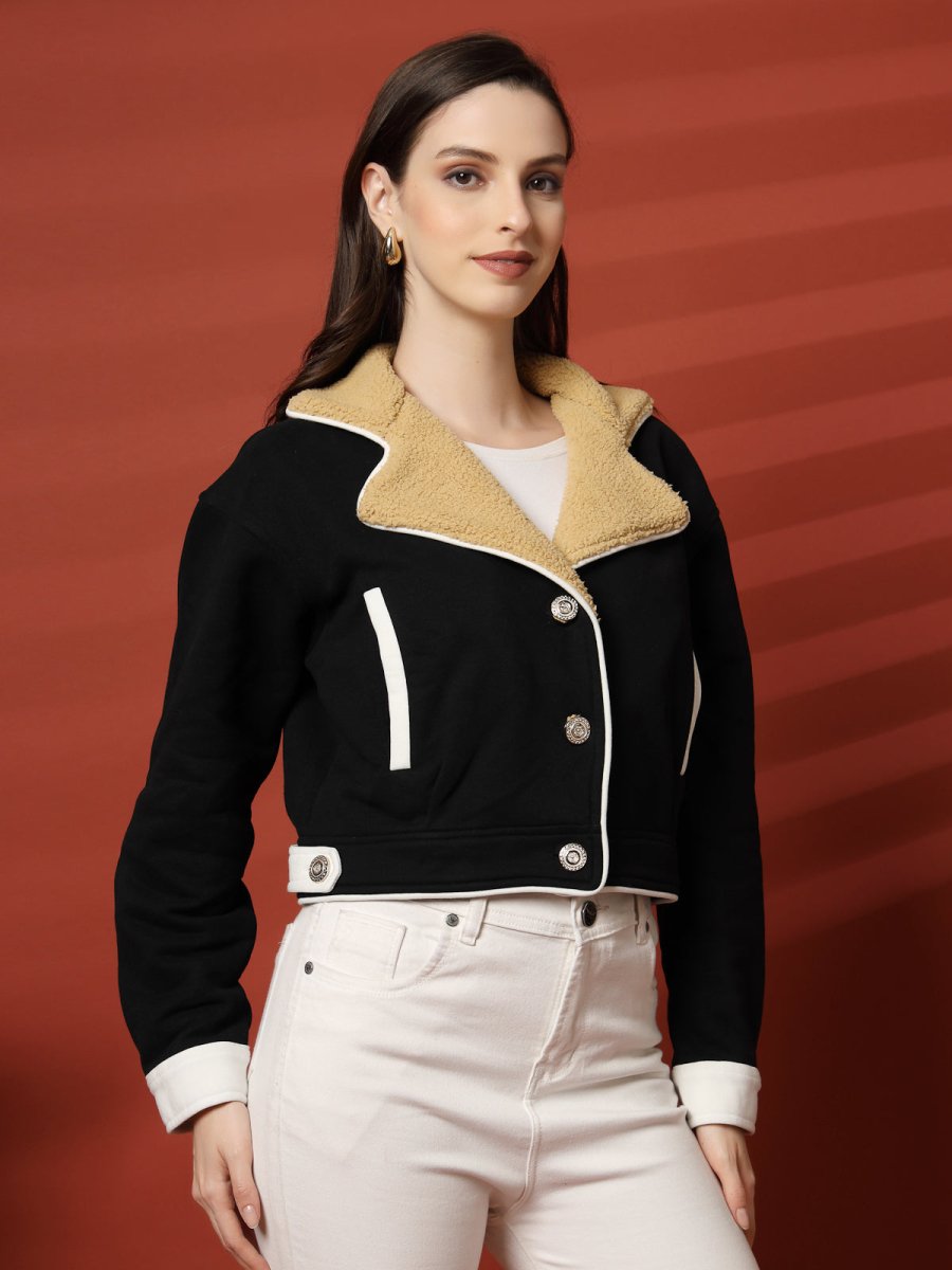 Women Fleece Open Front Jacket