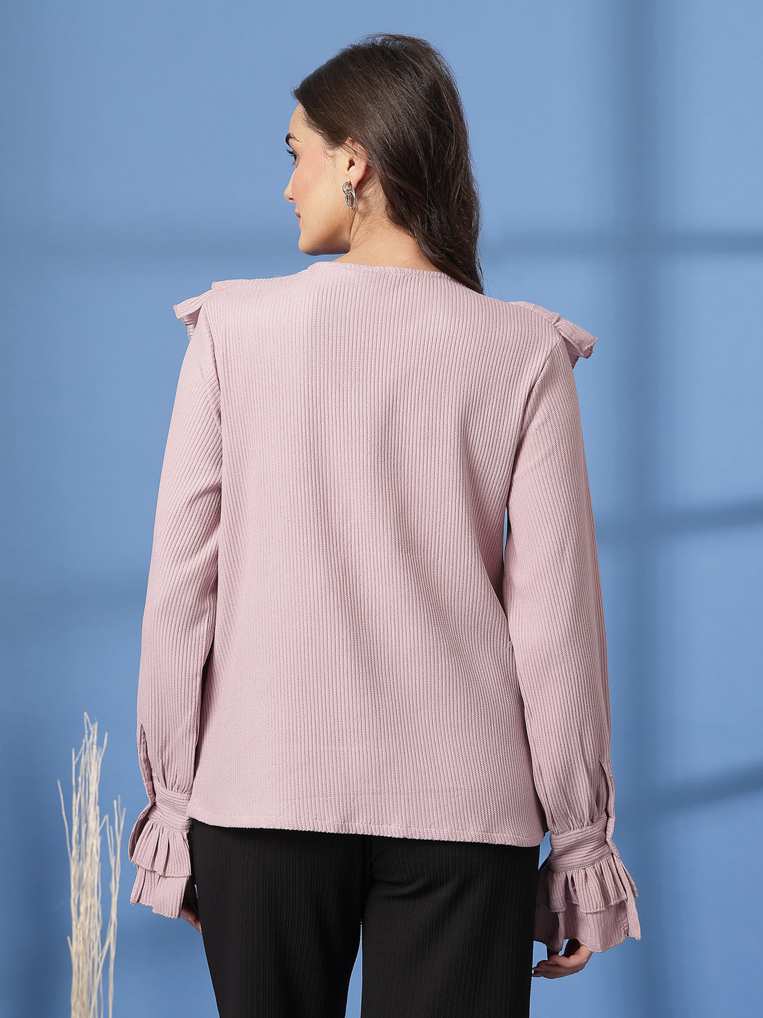 Pink Women Opaque Casual Buttoned Top