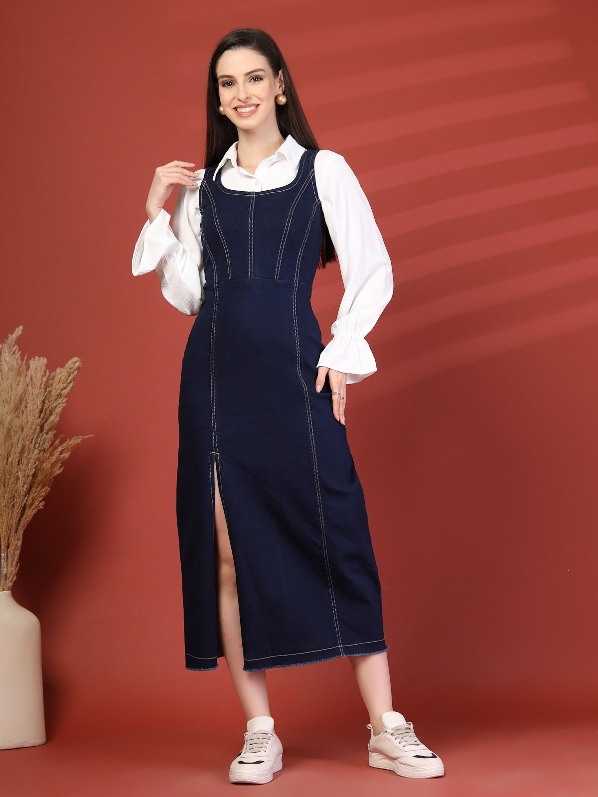 Women Sheath Midi Dress