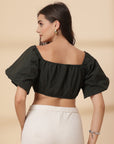 Black Cotton Crop Top