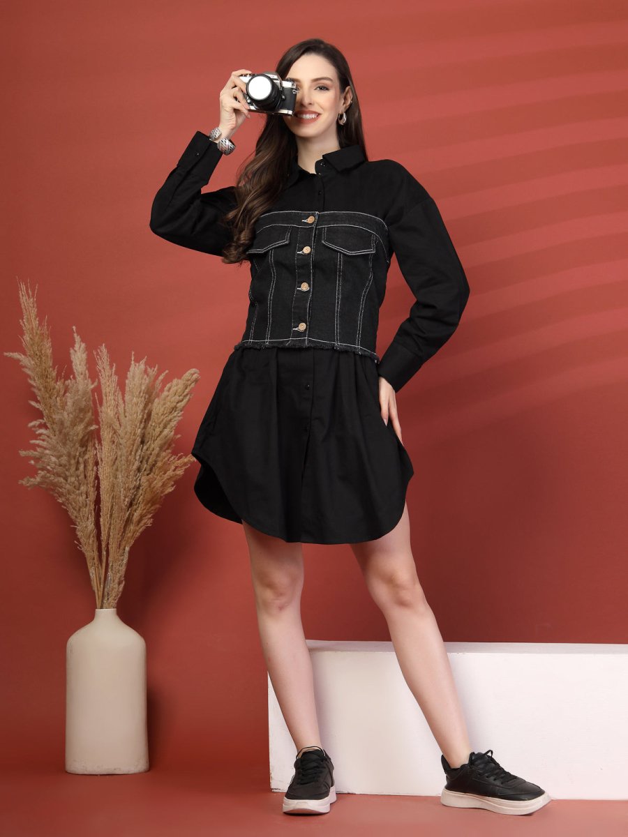 Women Shirt Mini Dress