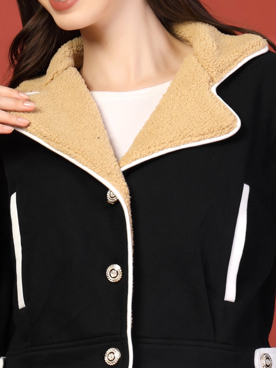 Women Fleece Open Front Jacket