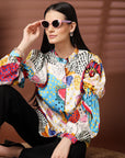 Women Multi Printed Casual Buttoned Top