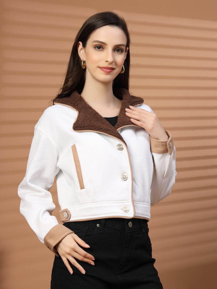 Women Fleece Open Front Jacket