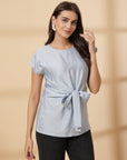 Blue Blue Solid regular top