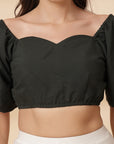 Black Cotton Crop Top