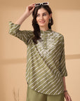 Embroidered Pure Cotton Top With Trouser Co-Ords