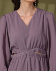 Fit & Flare Midi Purple Dress