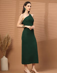 Women Sheath Midi Green Dress