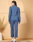 Pure Cotton Notched Lapel Blazer With Trousers Co-Ords