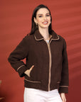 Women Fleece Open Front Jacket