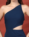 Women Sheath Midi Blue Dress
