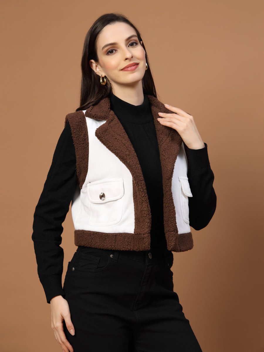 Women Fleece Open Front Jacket