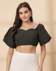 Black Cotton Crop Top