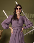 Fit & Flare Midi Purple Dress
