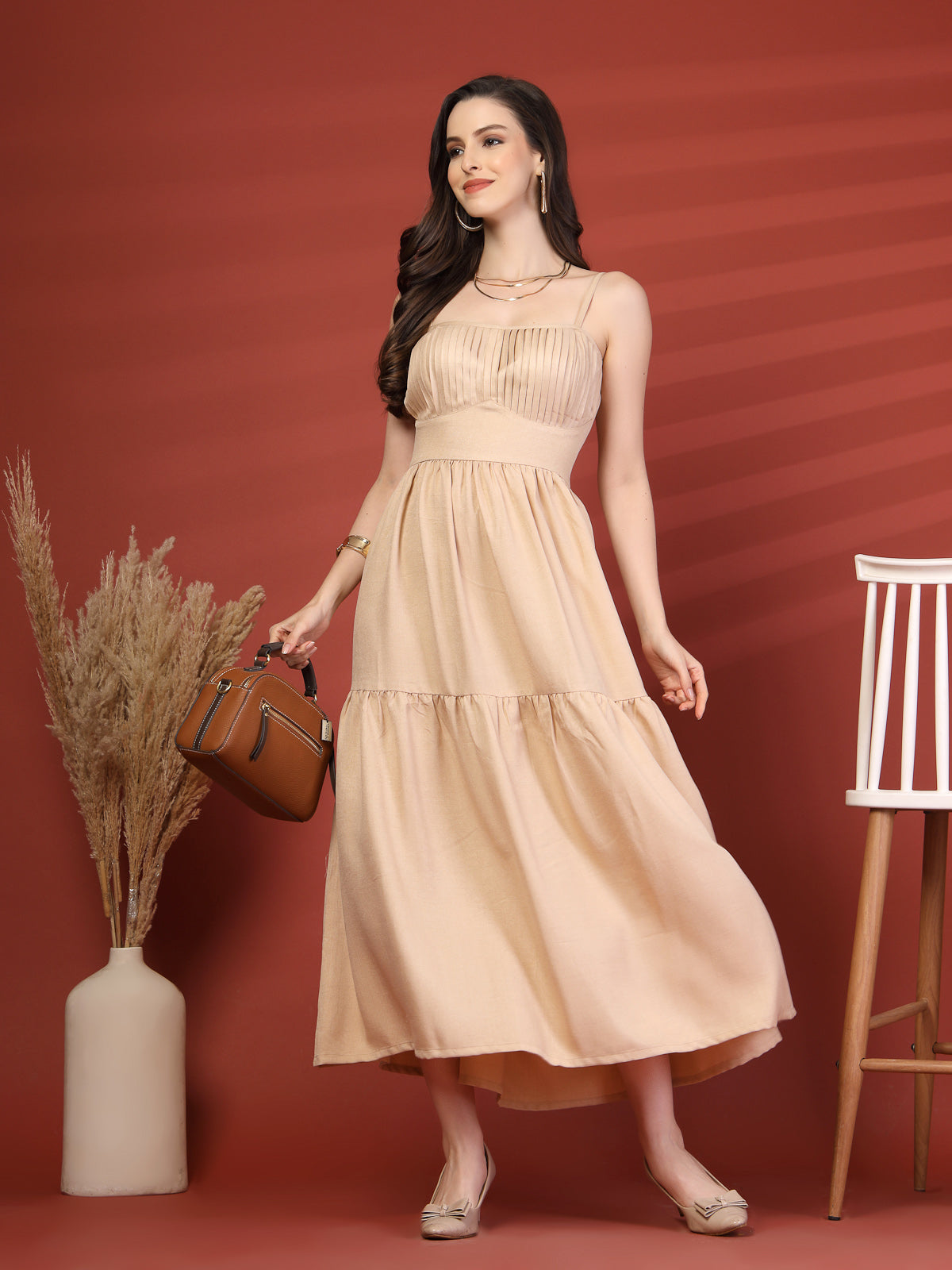Women A-Line Midi Dress