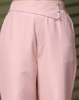 Pink Solid Loose Fit Trousers