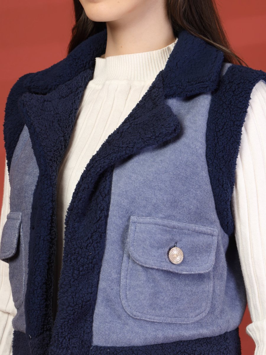 Women Fleece Open Front Jacket