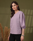 Solid Purple Round Neck top
