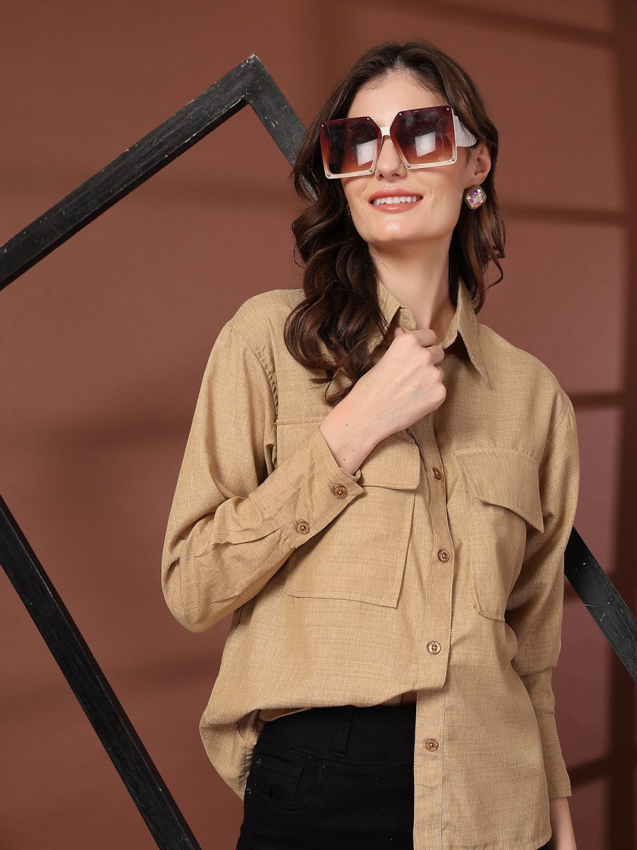 Women Opaque Casual Buttoned Top