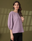 Solid Purple Round Neck top