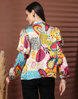 Women Multi Printed Casual Buttoned Top