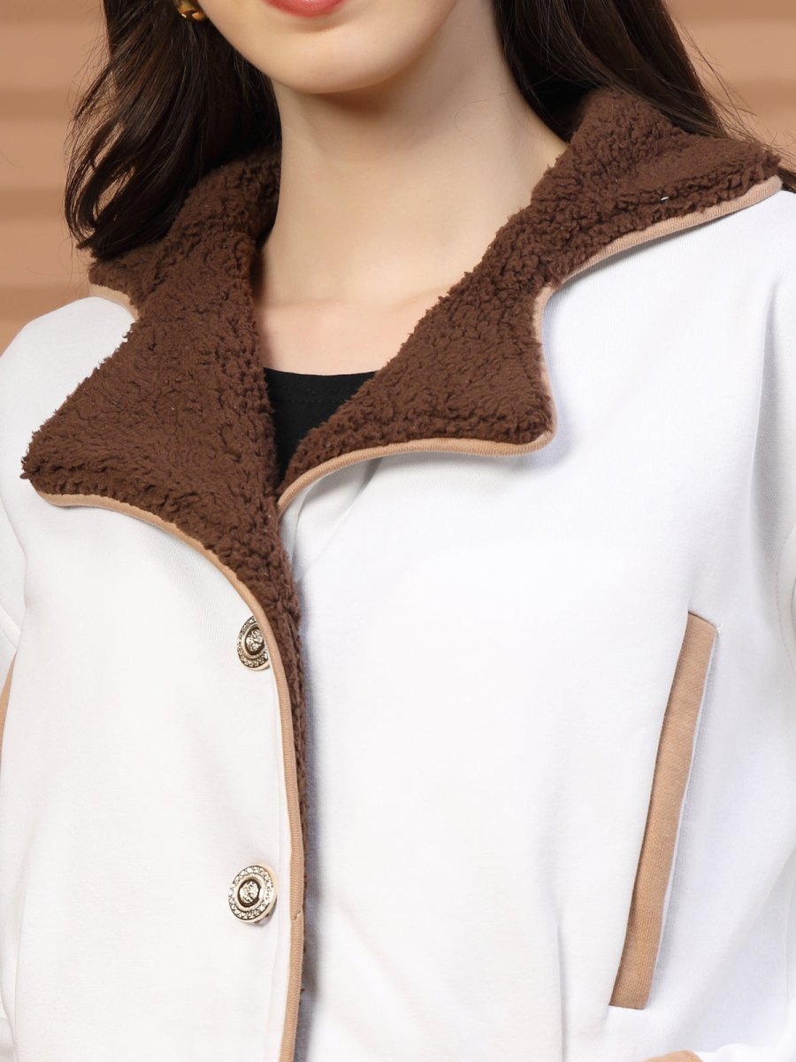 Women Fleece Open Front Jacket