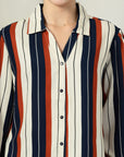 Multicoloured Stripe opaque Casual shirt