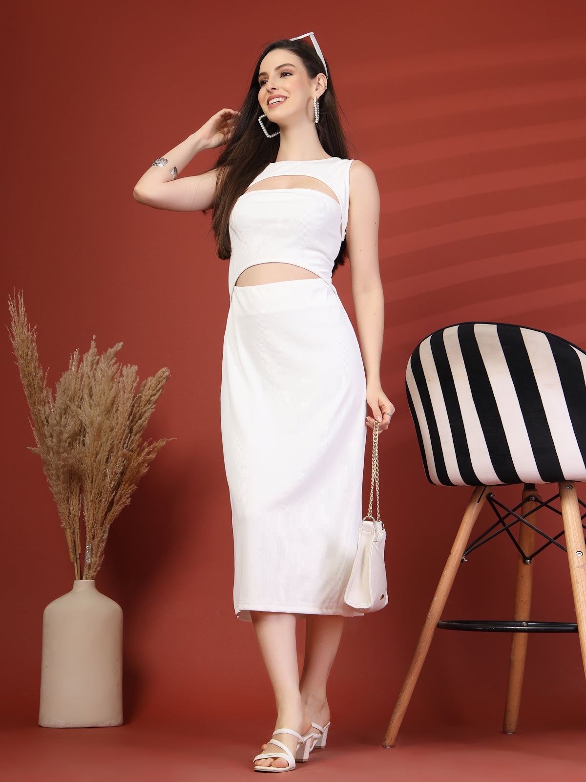 Women Sheath Midi Dress